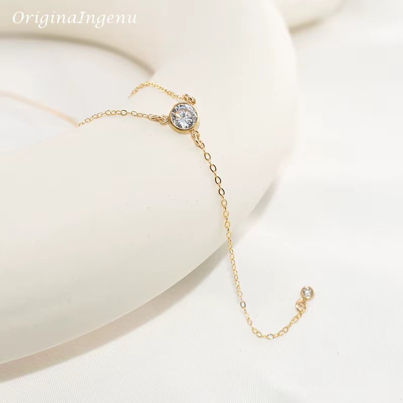 Collier Ras du Cou Rempli d'Or en Y pour Femme