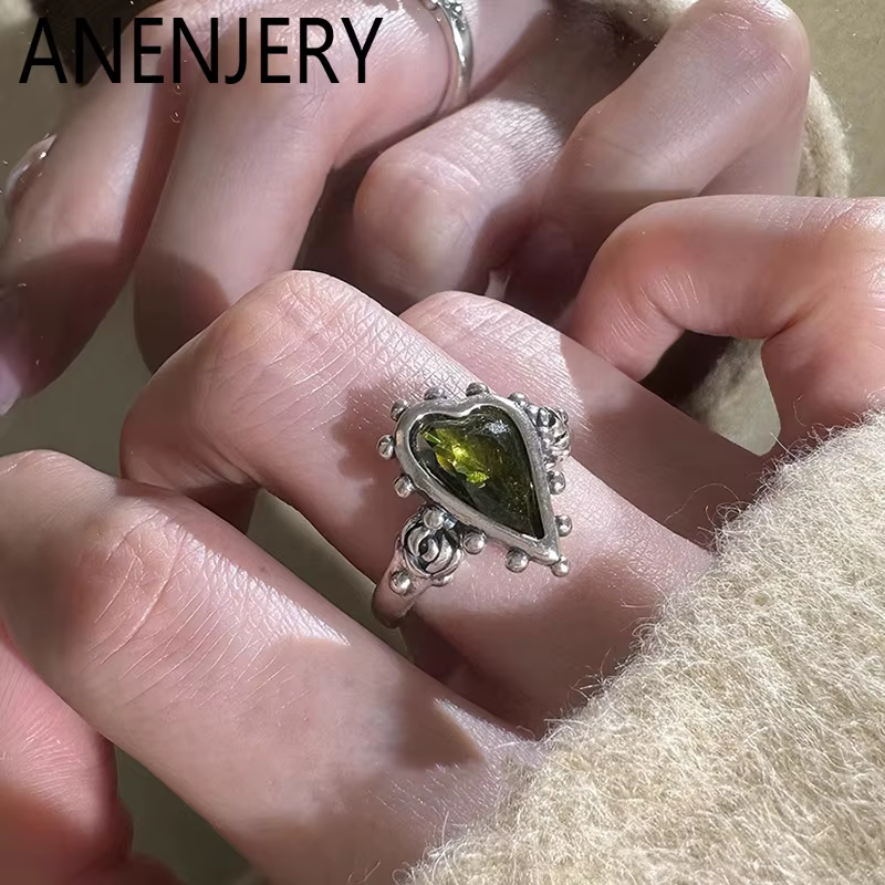 ANENJERY – bague ouverte en perles de Zircon pour femmes et filles