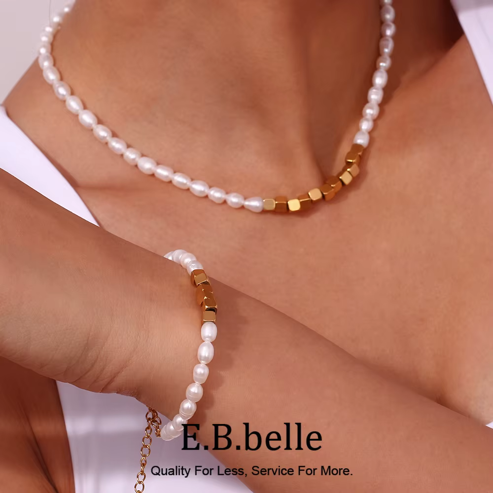 E.B.belle-Petites perles cubiques pour femme