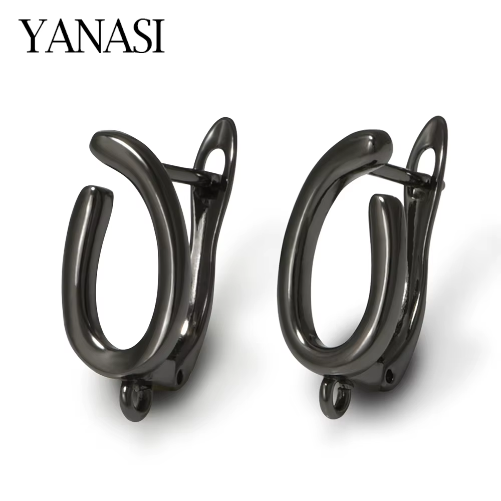 YANASI 1 paire de NOUVEAUX crochets de boucles d'oreilles en 5 couleurs (noir/plaqué or 18 carats) – Accessoires pour la fabrication de bijoux DIY
