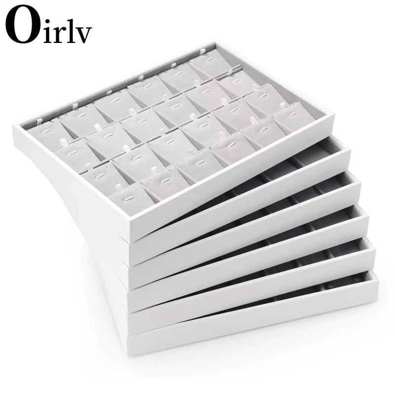 Oirlv-Plateaux empilables en cuir pour bijoux
