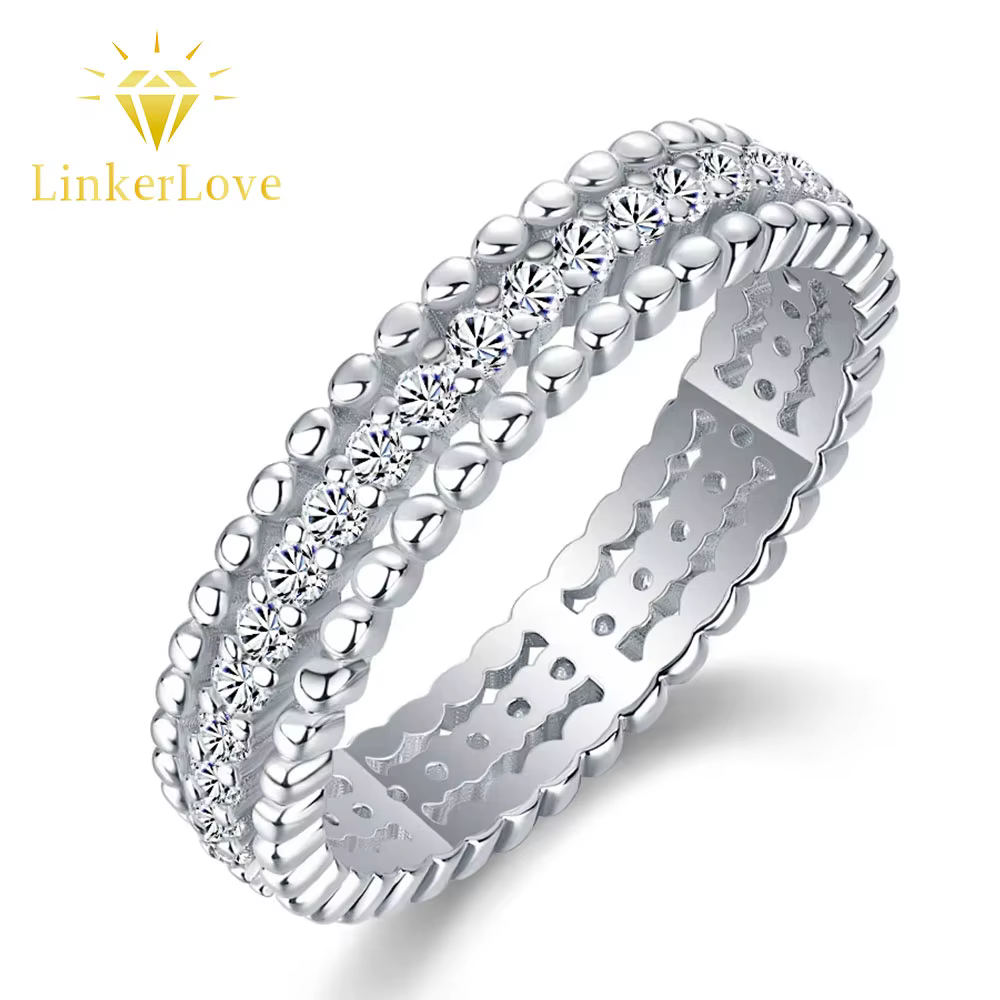 Bague en argent regardé 925 Moissanite pour femme