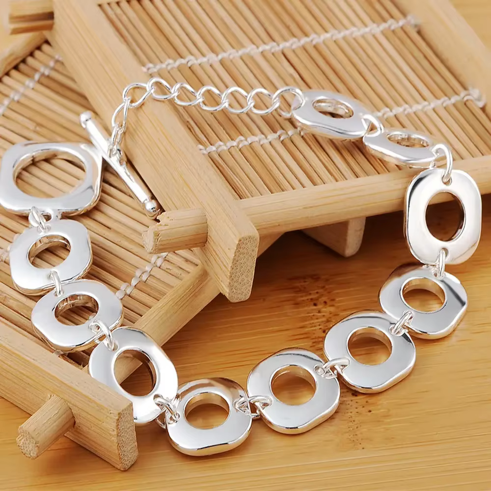 Bracelets en argent sterling 925 de conception élégante pour femmes et hommes