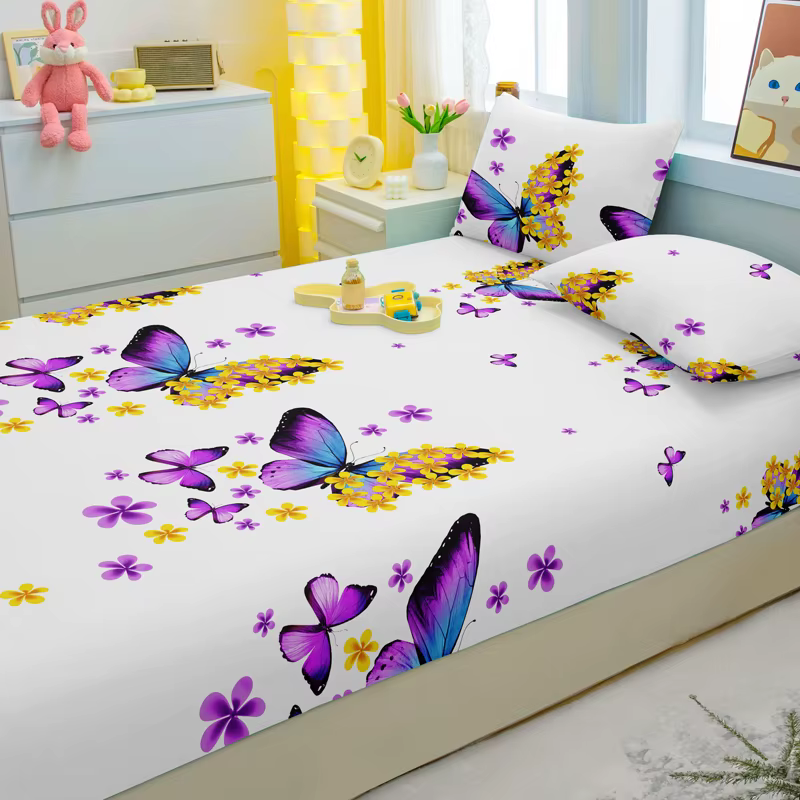 1 drap-housse mat imprimé papillon moderne Simple