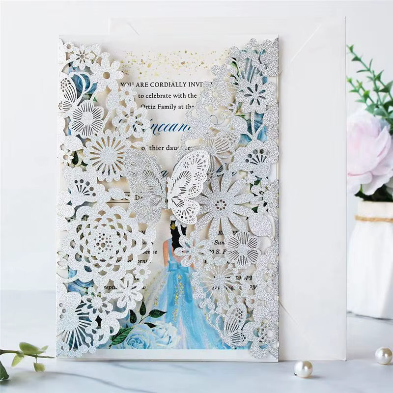 Ensemble de cartes d'invitation papillon A36T-20
