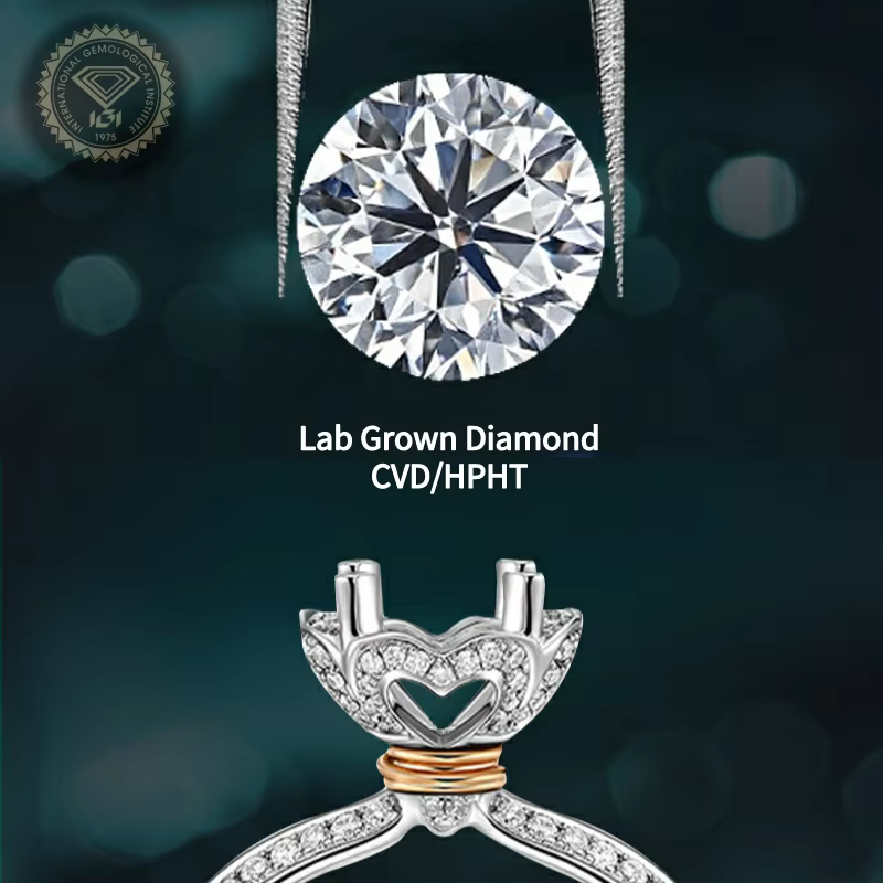 Bague en diamant de laboratoire 1-10 carats DE VS-VVS1