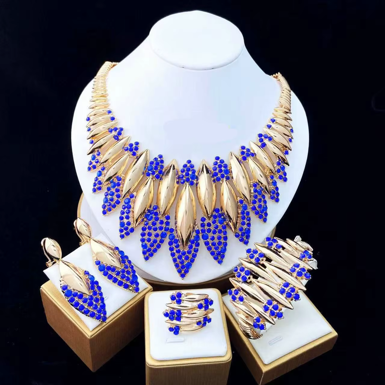 Ensemble de bijoux plaqué or 18 carats de Dubaï pour femmes