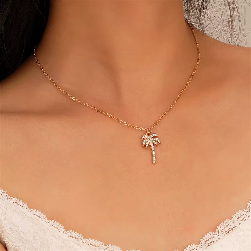 Collier en cristal de palmier AMP pour femme