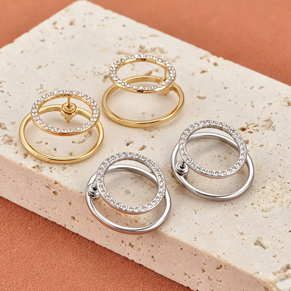 Lokaer – boucles d'oreilles circulaires délicates en Zircon pour femmes