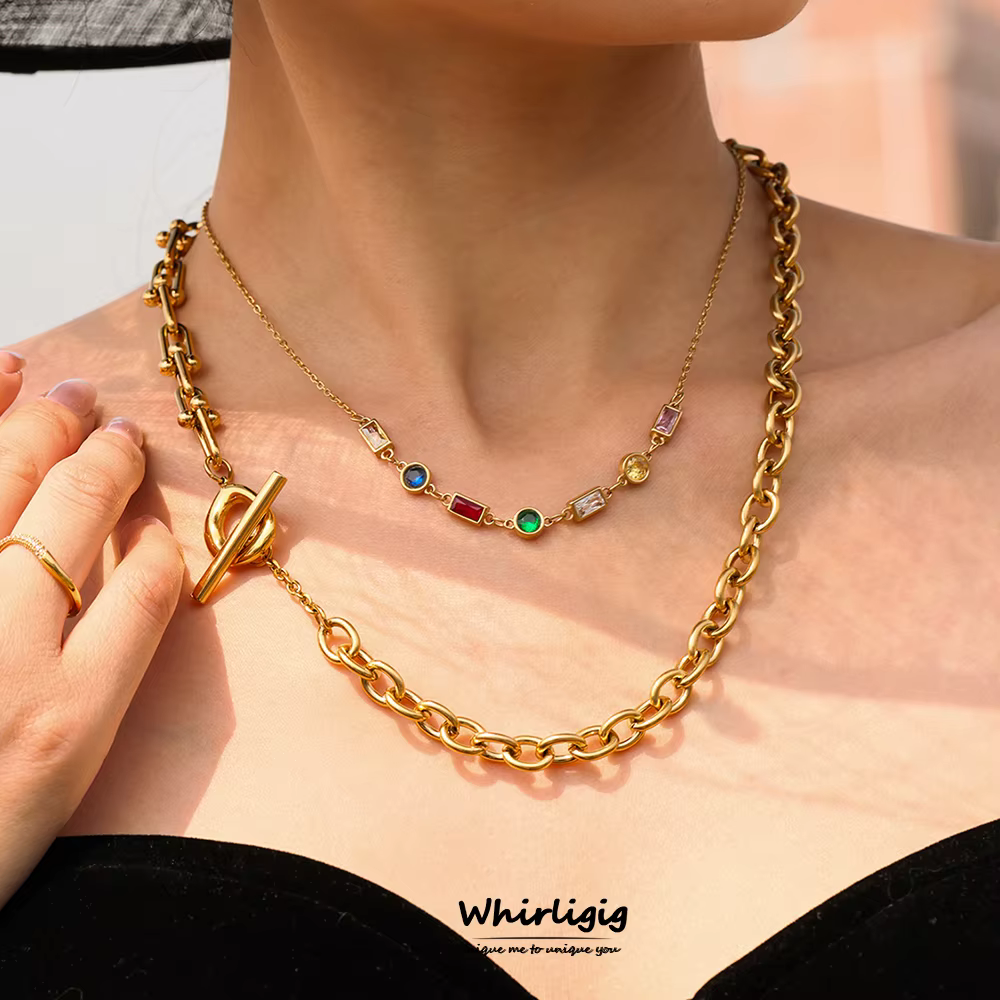 Collier ras du cou de luxe coloré en zircon pour femme