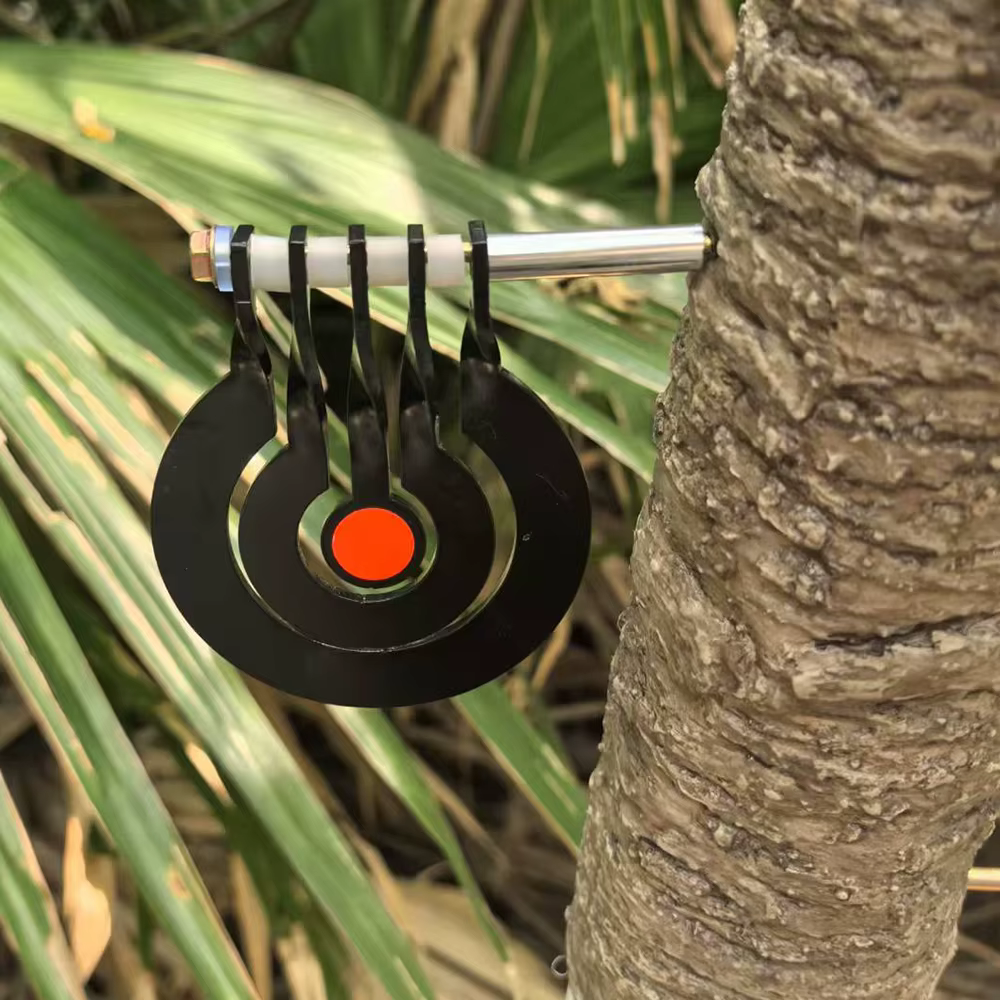 Pratique de tir avec un arbre à trois anneaux - cible de pendule rotative insérée en 3 millimètres - métal épais