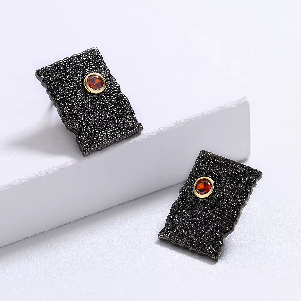 Boucles d'oreilles rectangulaires géométriques classiques pour femmes