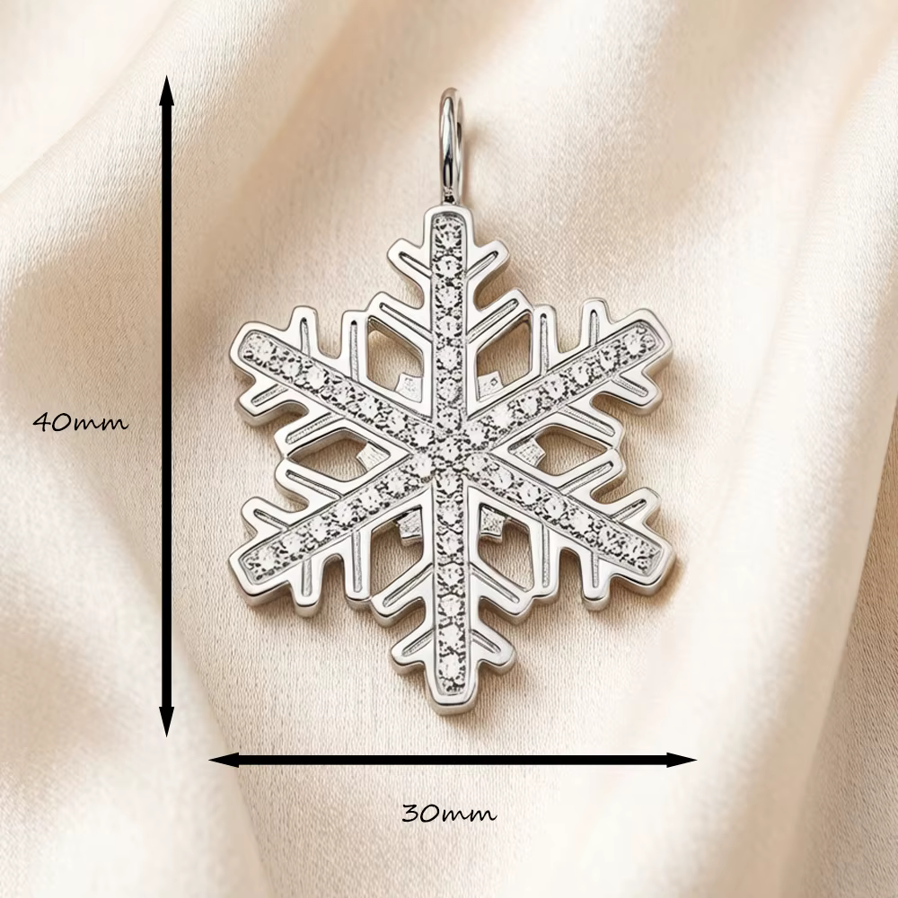 Pendentif flocon de neige en argent regardé 925 pour femme