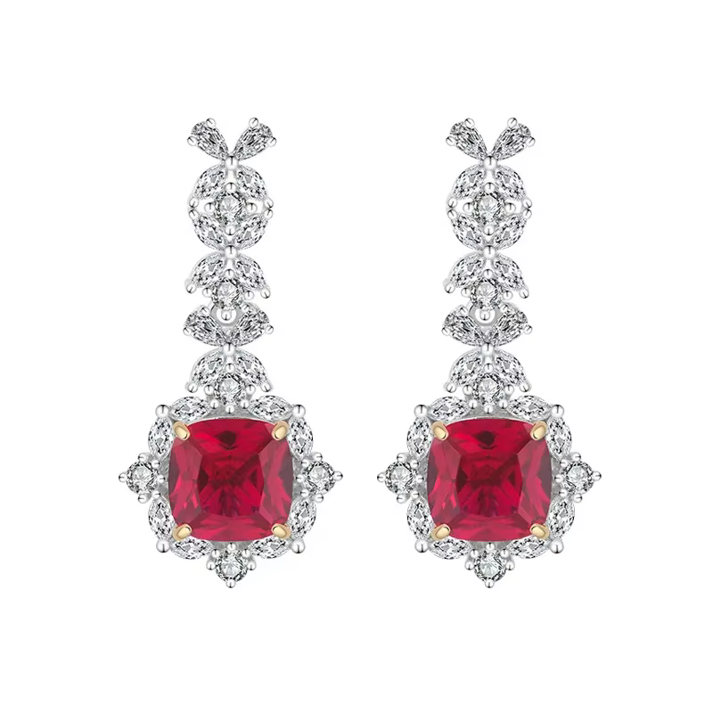 Boucles d'oreilles de luxe Bellux Fine Jewelry en argent S925 avec zircon synthétique