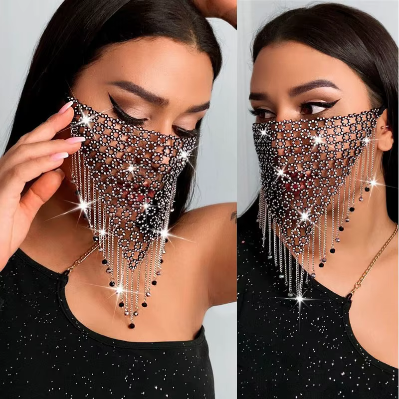 Masque facial en strass brillant