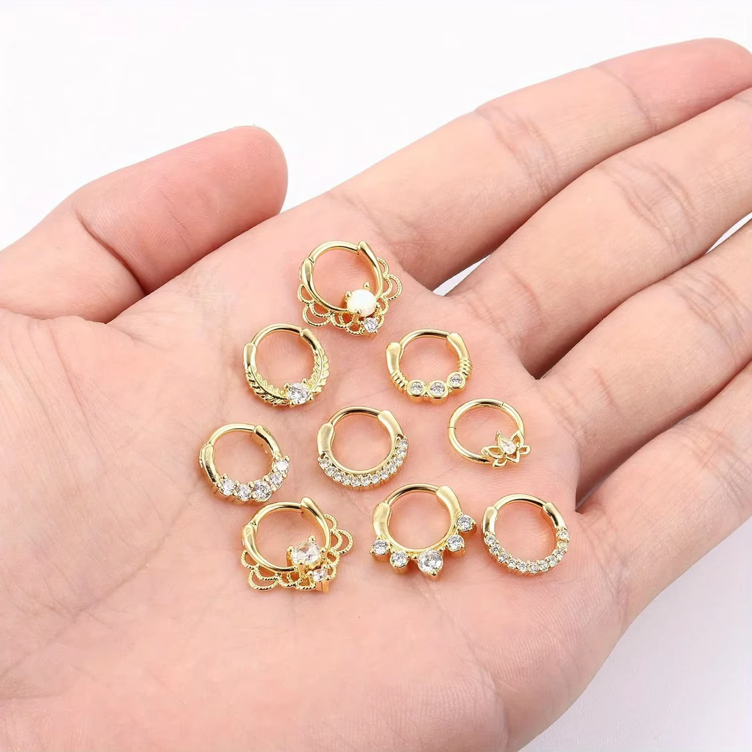 Florideco Septum anneaux 316L acier inoxydable opale Daith nez