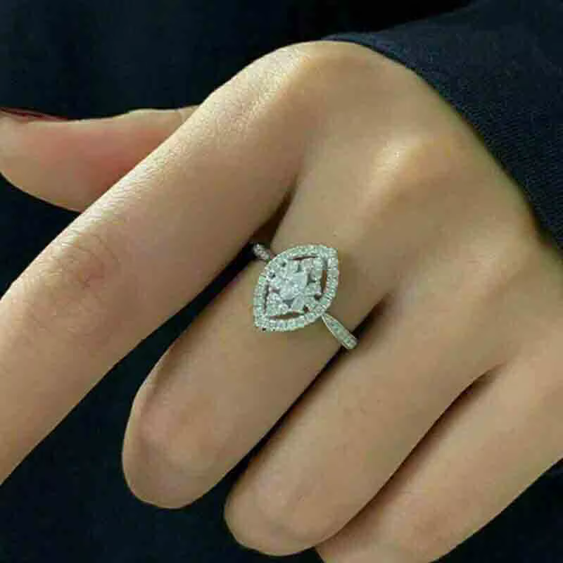Huretailers-Bague de fiançailles délicate pour femme