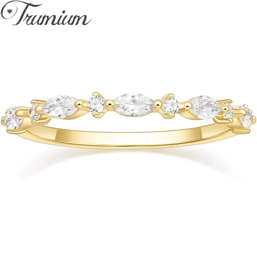 Trumium-Alliance Marquise plaquée or 14 carats pour femme