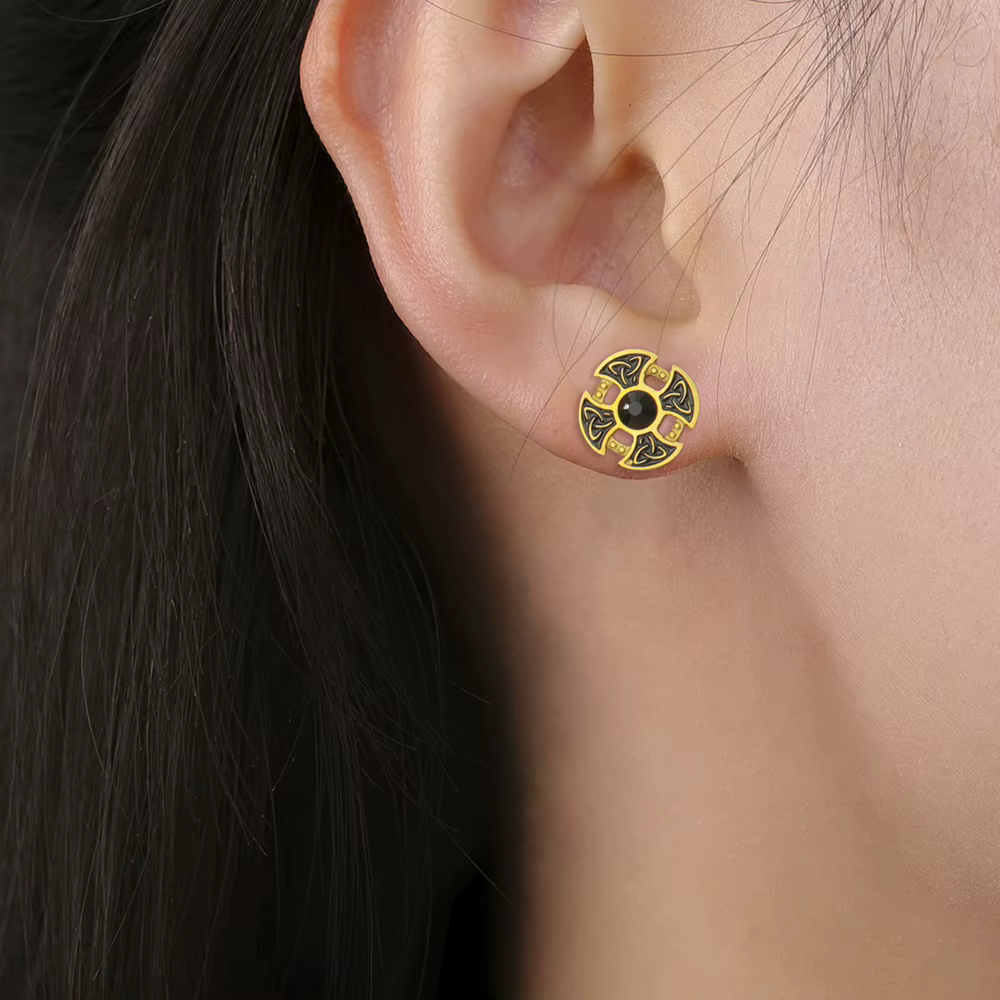 Dawapara – boucles d'oreilles à nœud trinité Mjolnir