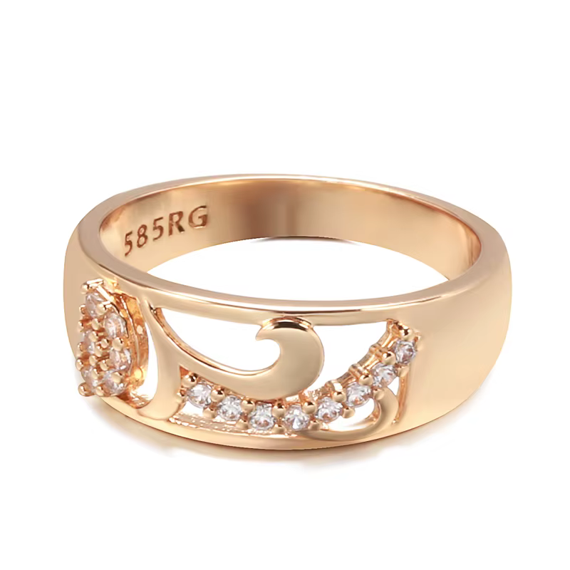 Bagues de couleur or Rose avec motif de losange pour femmes