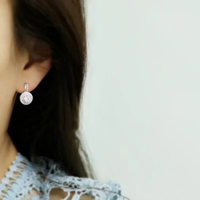 Boucles d'oreilles de luxe en argent regardé 925 pour femmes