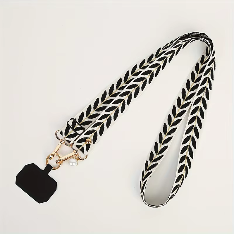 Cordon de téléphone portable réglable avec pendentif perle