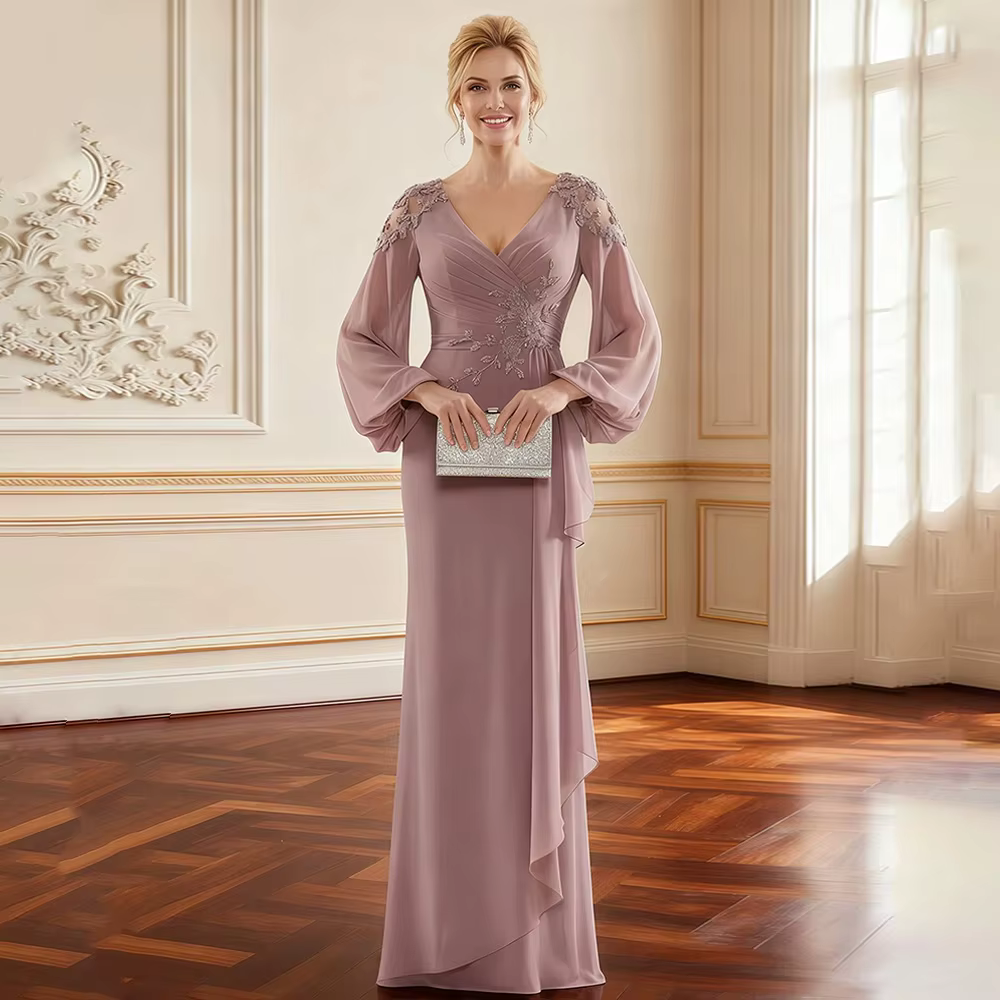 Robe de soirée sirène personnalisée pour la mère de la mariée
