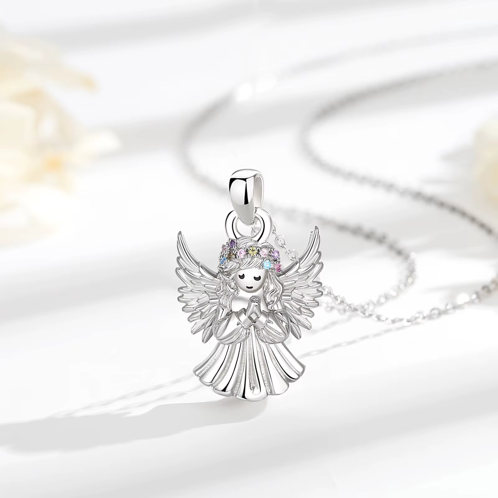 Eudora-Collier Ange en Argent Sterling 925 pour Femme