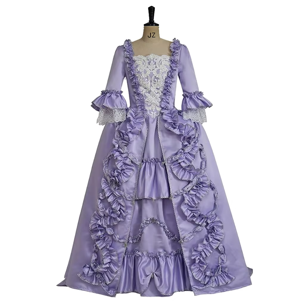 1770s Rococo Marie Antoinette violet robe de bal