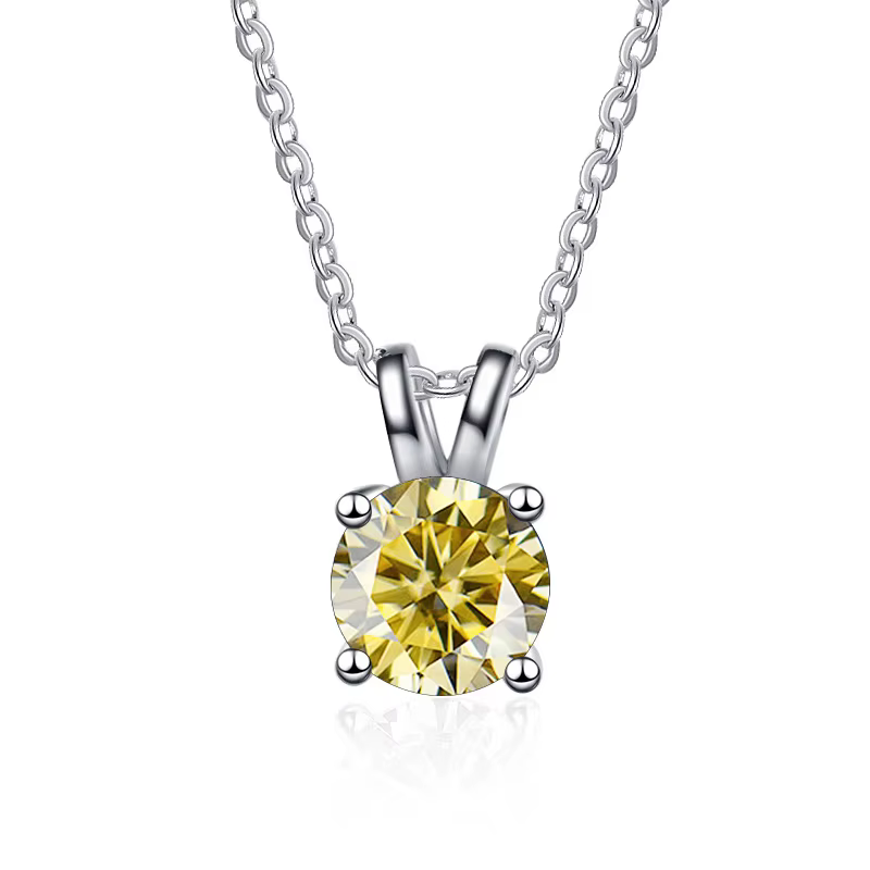 PomerceJelly-Collier Pendentif Moissanite pour Femme