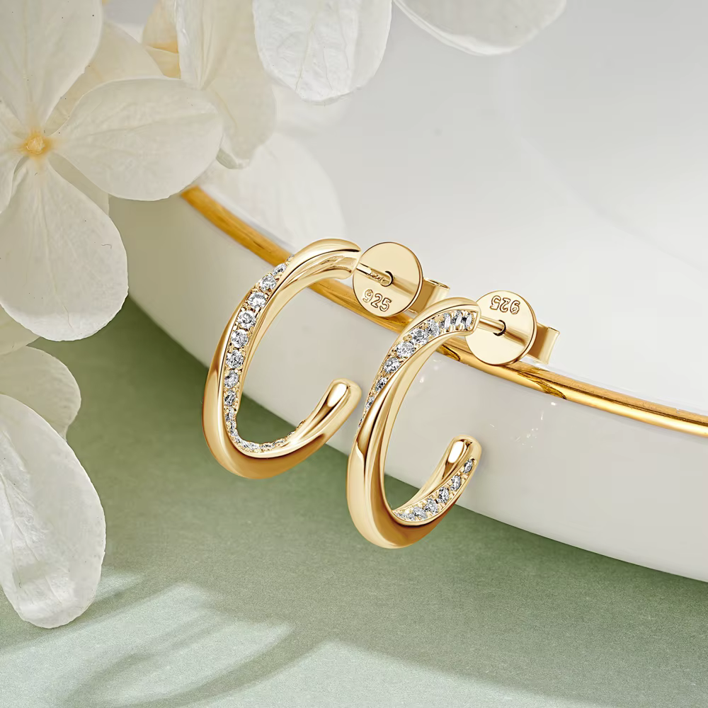 Vinregem 3EX VVS1 D couleur véritable Moissanite diamants pierres précieuses boucles d'oreilles clous 925 en argent Sterling bijoux fins avec GRA vente en gros