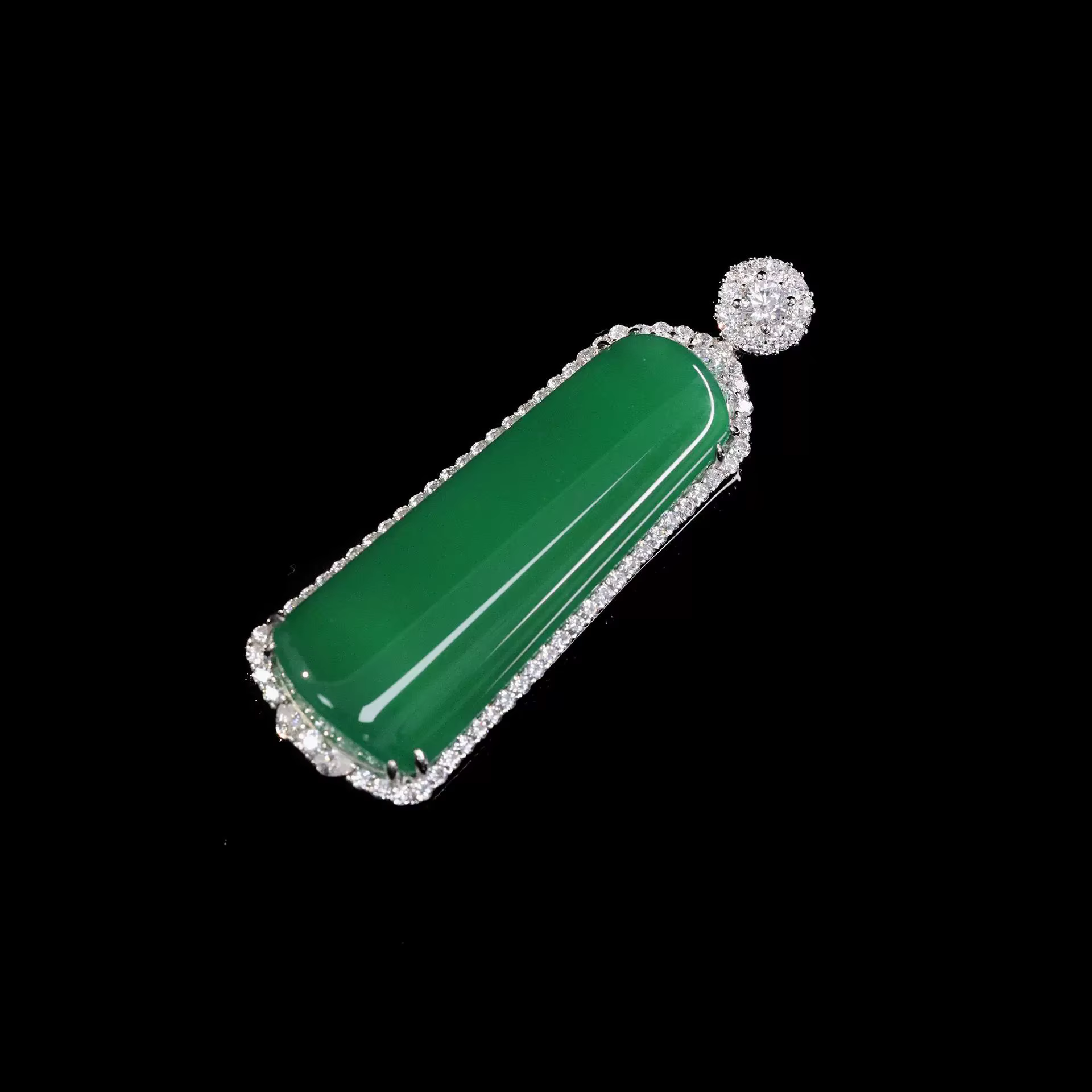 WUIHA Vintage 100% 925 argent Sterling laboratoire saphir Jade haute teneur en carbone diamant pierres précieuses pendentif collier bijoux fins en gros