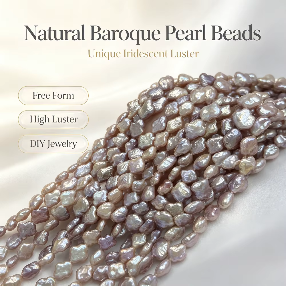 Perle d'eau douce naturelle baroque violette 10-11mm