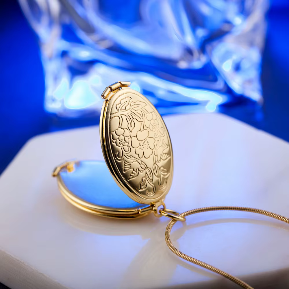 Collier pendentif médaillon mémoire cadre photo pour femme