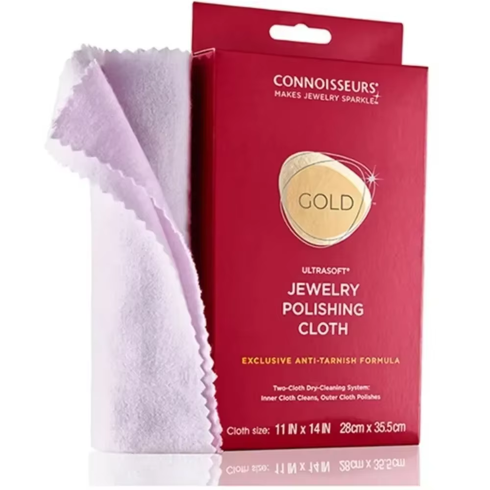 Chiffon de polissage pour bijoux en microfibre ultra-douce or et argent