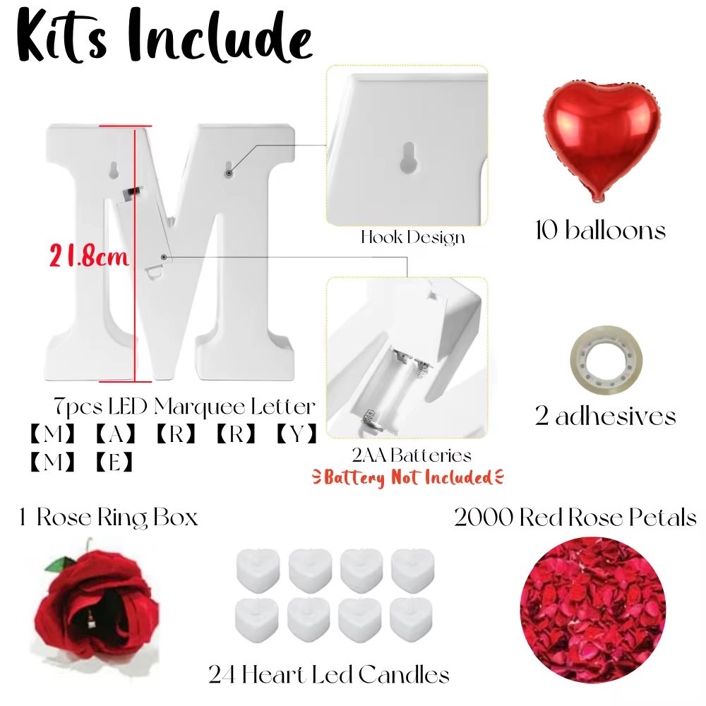 Marry Me Lettres Décorations de proposition Will You
