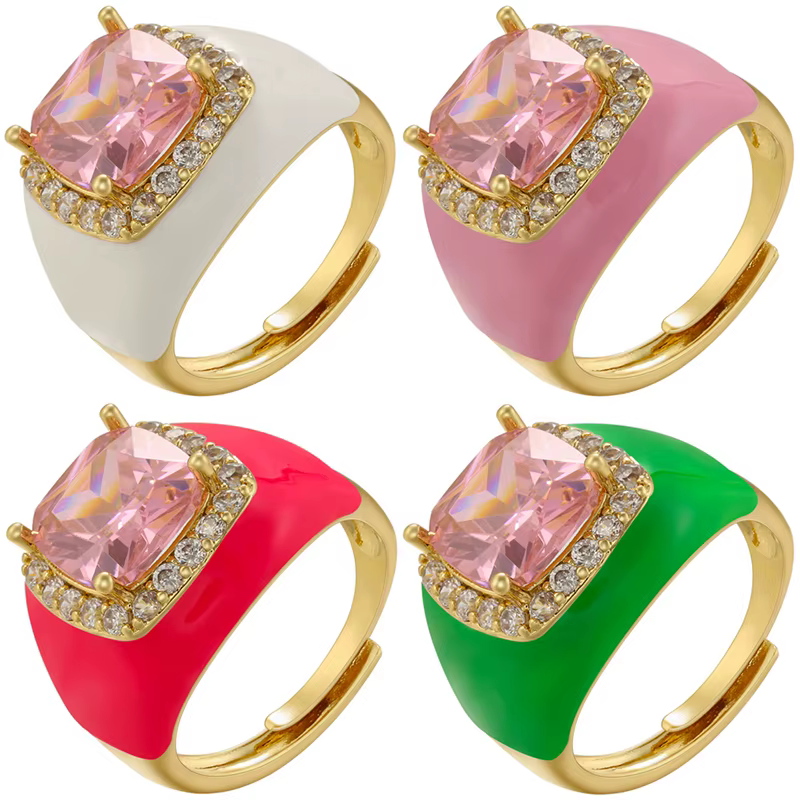 Bague rose avec ouverture pour femme