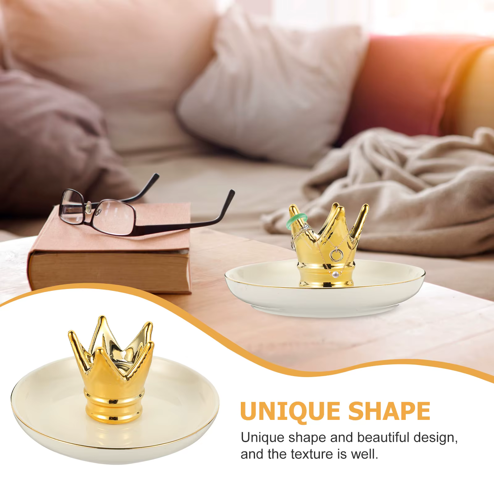 Plateau de rangement pour bijoux en céramique