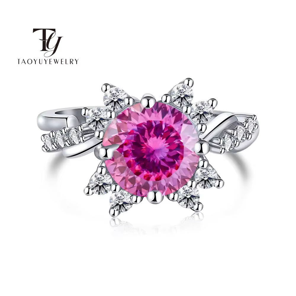 Bague Moissanite 2 Carat en Argent 100% pour Femme