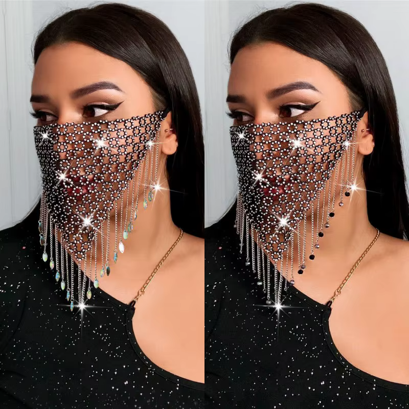 Masque facial en strass brillant
