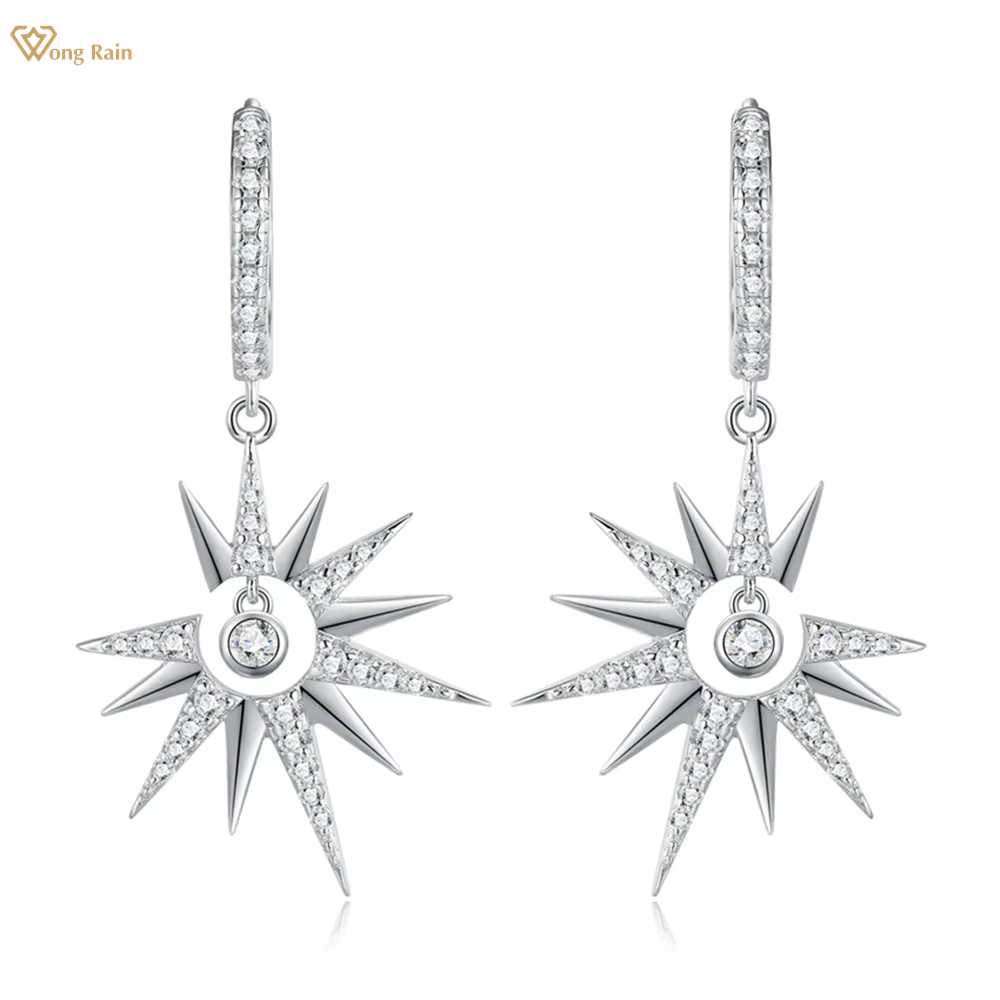 Wong Rain – boucles d'oreilles scintillantes en argent Sterling 925