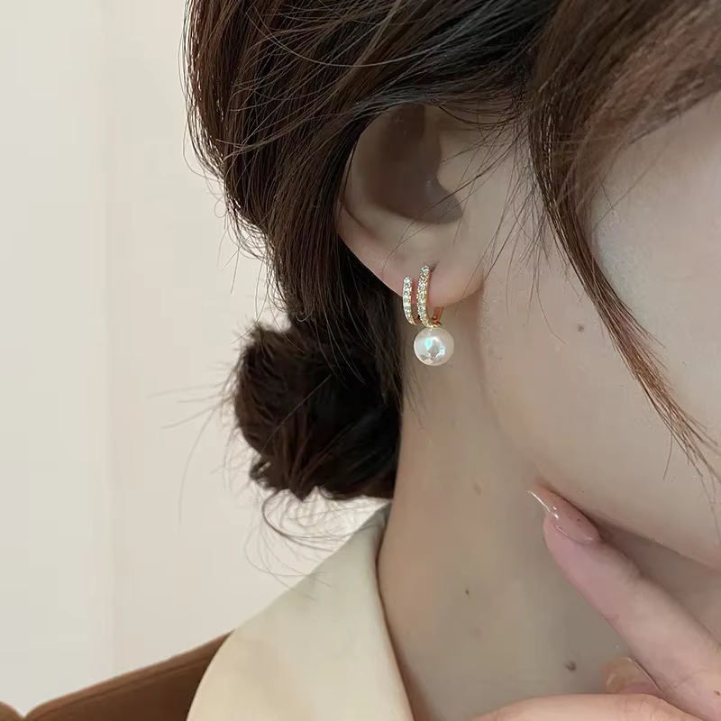 PONYKISS – boucles d'oreilles en perles et Zircon pour femmes