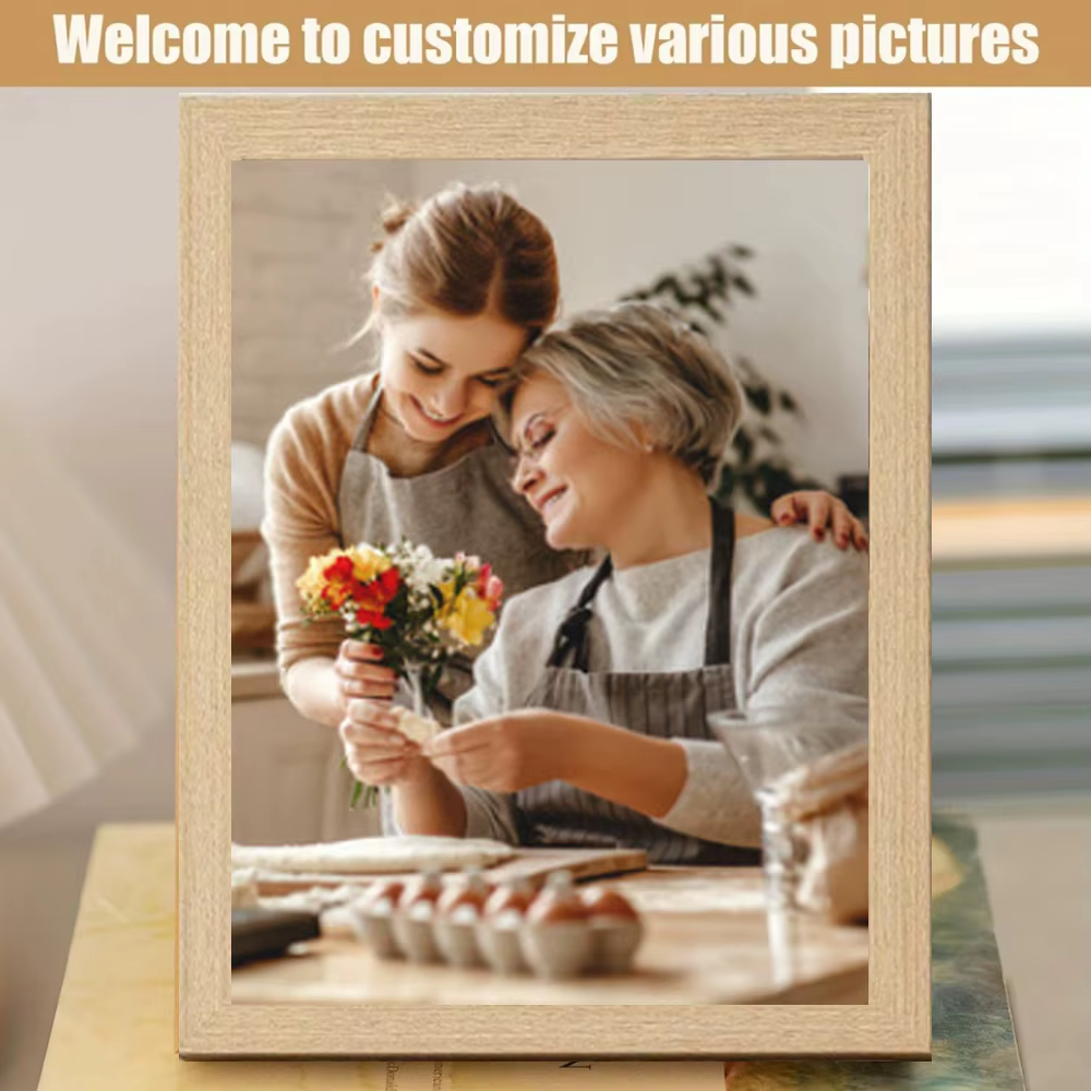 Affiche photo personnalisée avec cadre Couple amoureux mariage naissance Date personnalisé mur Art impression mémorial fête des mères saint valentin