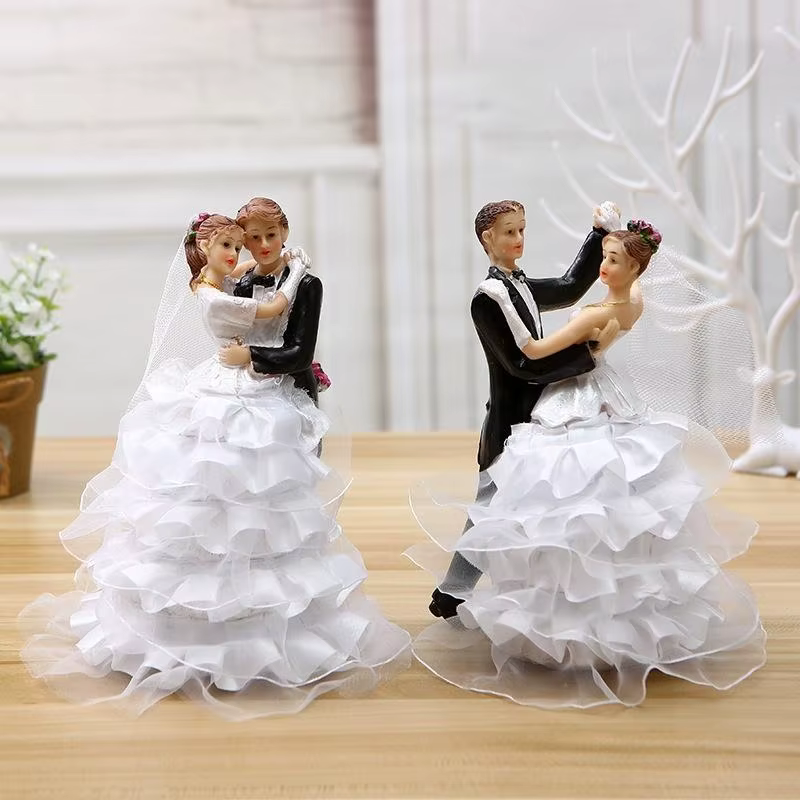 Décoration de gâteau de mariage romantique pour mariée et marié