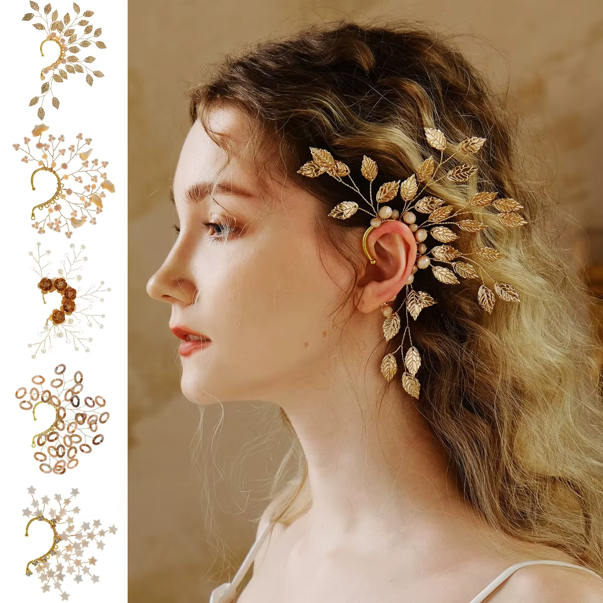Boucles d'oreilles de luxe avec Clip en forme d'os de reine