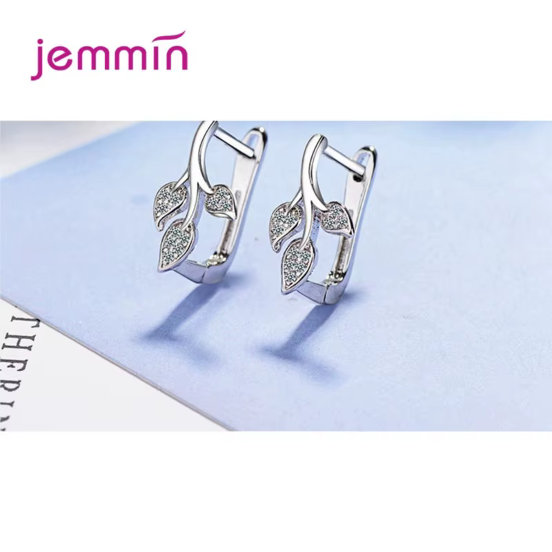 Boucles d'oreilles créoles en argent sterling 925 avec cristal autrichien et zircon transparent