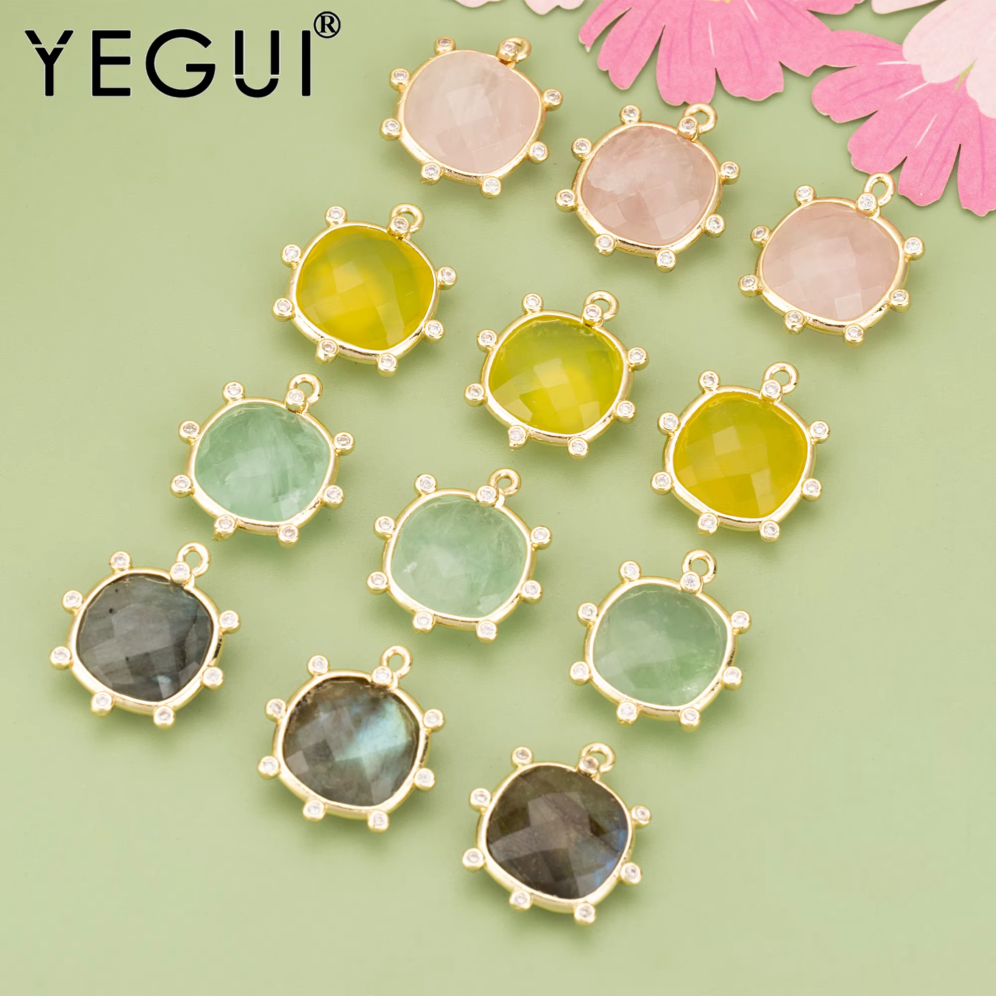 Pendentifs plaqués or 18 carats pour la fabrication de bijoux