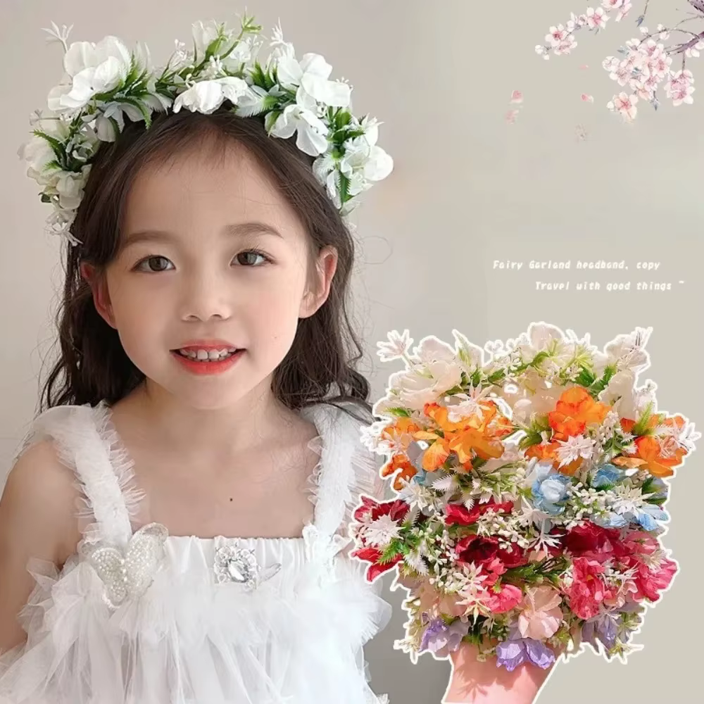 Fille couronnes de fleurs guirlande couronne diadème mariage Baroque bandeau cheveux fleur