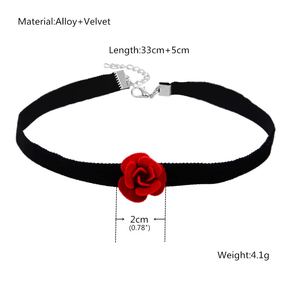 Collier rose à petites fleurs pour filles
