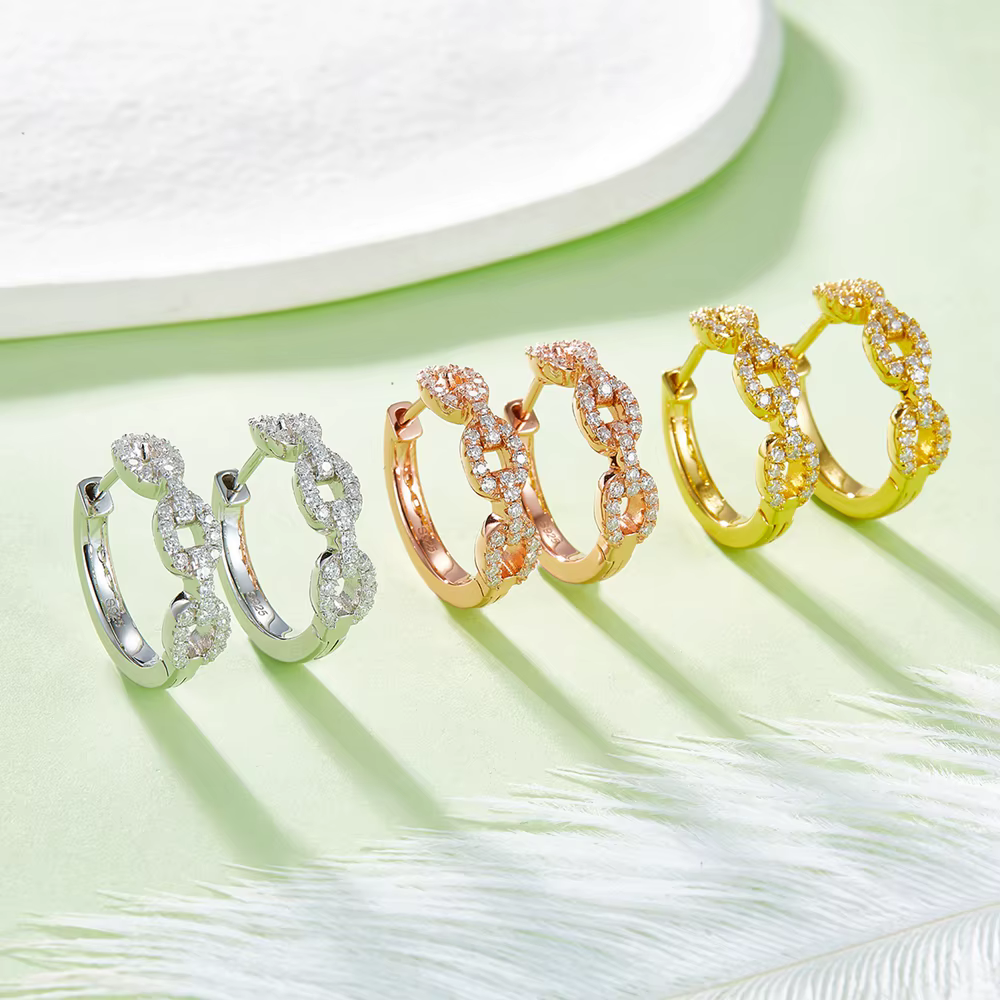 Vinregem 3EX VVS1 D 0.58CT vrais diamants Moissanite pierres précieuses boucles d'oreilles en argent Sterling 925 massif bijoux fins avec GRA vente en gros